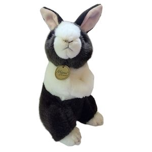 10" Miyoni by Aurora Dark Brown & White Bunny Rabbit Plush 2018